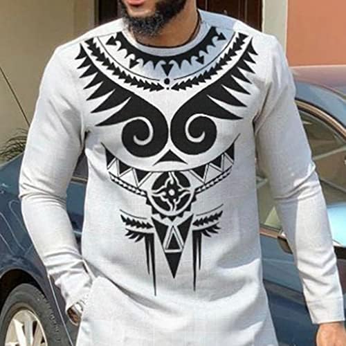 Xsion muški afrički 2 komad set dugih rukava odijelo Dashiki košulja i pant tradicionalna etnička odjeća trenerka