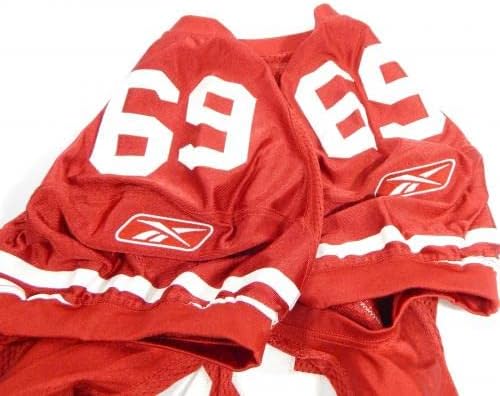 2011 San Francisco 49ers Tony Wragge 69 Igra Izdana crvena dres 48 18 - Neintred NFL igra rabljeni dresovi