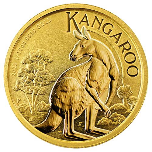2023 AU 1/10 oz Australian Gold Kengur Coin Sjajno neobično sa potvrdom o autentičnosti 15 USD BU