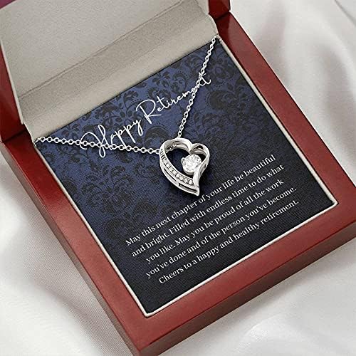 Nakit za poruke, ručno rađena ogrlica - personalizirana ogrlica od srčanih poklona, ​​mirovinski pokloni za žene, ogrlica za penziju