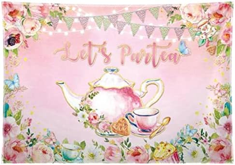84x60inch tkanina Pink pozadina za čajanke za djevojčice Vrtna vikendica hajde da Partea Banner žene Sretan rođendan Photoshoot