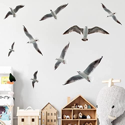 MEFOSS 3D zidni zidni naljepnice piling i palice DIY Flying Morske ptice zidni dekor Vinilne naljepnice za dnevni boravak Spavaća