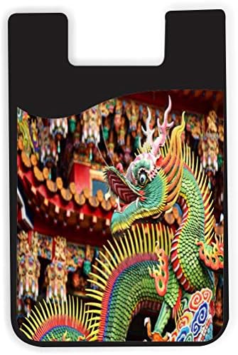 Azijski ukrasni kineski zmaj Šareni zmaj Desa Dizajn - Silikonska 3M ljepljiva kreditna kartica za mobilne kartice za novčanik za iPhone / Galaxy Android futrole