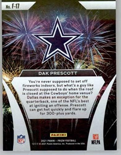 2021 Panini Prizm vatromet 17 DAK Prescott Dallas Cowboys NFL fudbalska trgovačka kartica