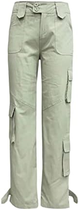 Dugi bootleg High Squik pantalone na širokim nogama Radne hlače za bootcut joga hlače sa džepovima Work Work Hlače Duksevi