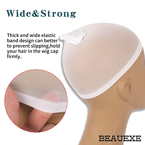 BEAUEXE pojedinačno pakirana Bijela kapa za periku za čipku prednja perika čarape za perike za žene i muškarce najlonske rastezljive