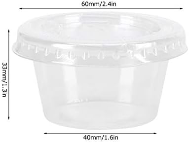 Yosoo Saucecup Chutney Cup 100kom kutija za pakovanje sosa za jednokratnu upotrebu prozirna okrugla čaša za začin sa poklopcem 2oz