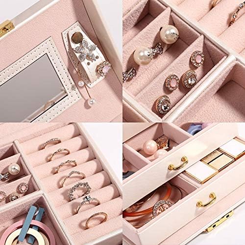 MJCSNH kutije za nakit Ogrlice Minđuše Jednostavna kutija za pohranu teksture Korejski prijenosni pohranjivanje kutije za nakit nakit