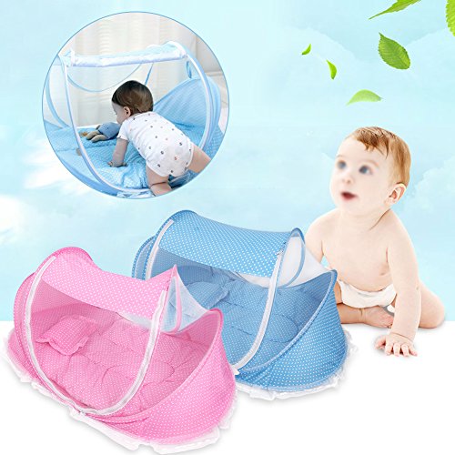Prenosiva torba za spavanje beba Bloom sa mrežom za komarce, plava