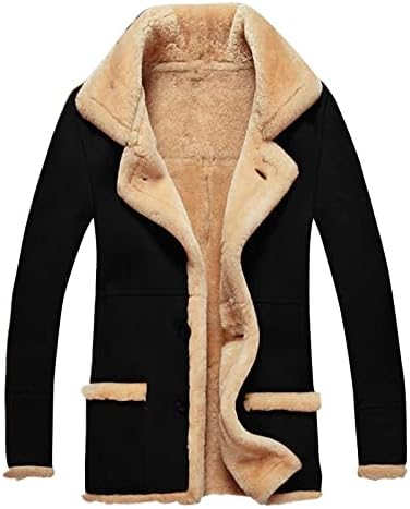 UOFOCO prevelizirani izlazak zimske jakne, ležerna jakna s dugim rukavima LEAL Warm Fleece Comfort gumbs