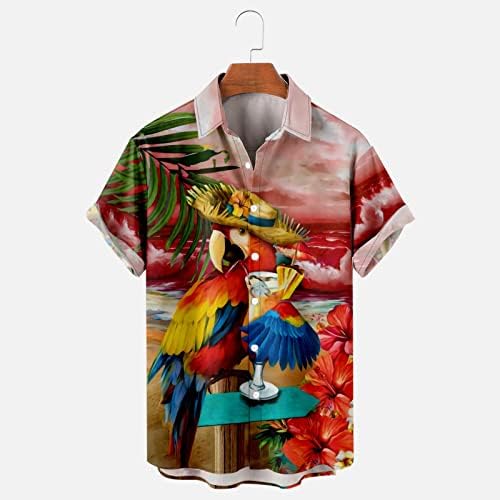 Muška majica Dugme Up haljina Haljina kratkih rukava Majice Muške Slim Fit košulje Muška vješa vještaka Cvjetni Havajski