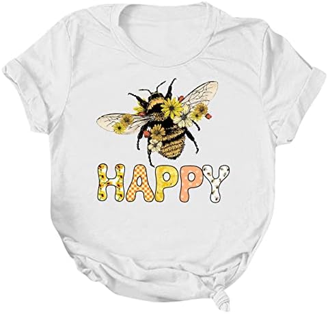 Ženski pčelinji festival Ljetni vrhovi kratki rukav smiješni pčeli pisma od ispisanih majica Ležerne labave pulover