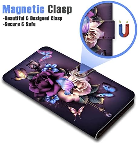 AJOURTEK za iPhone 14 Art dizajniran Flip novčanik stil Cover Case Fancy cvijet za zaštitu cijelog tijela AD003