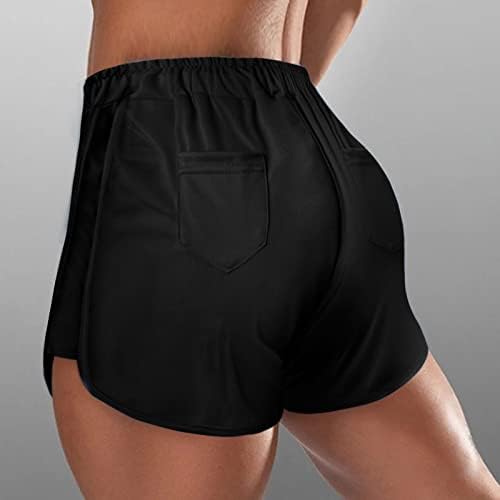 Biciklističke kratke hlače s džepovima ženske ženske ljetne kuće Ležerne kratke hlače visokog struka za Hip Wrap sportske vruće hlače ravne