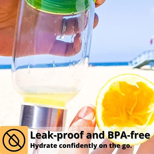Boca od staklene vode sa DETOX sokovima | BPA bez inoxa čelika bez od nehrđajućeg čelika 18 uncts Easy Clean Voće infusira ugrađenu