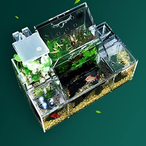 UxZDX Velike veličine akvarij ribe akrilni mali izolacijski okvir Prozirna reprodukcija Creative Desktop Betta