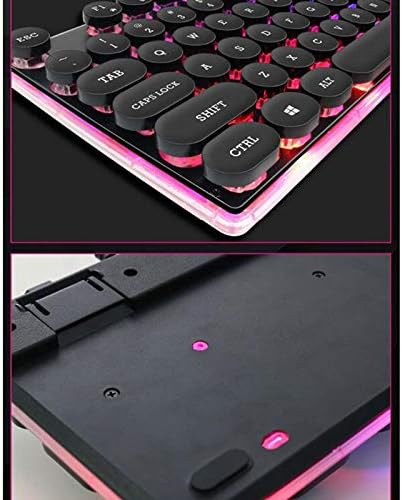 Dhvk mehanička tastatura za igre, Geeklin Steampunk Retro mehanička tastatura, žičana RGB multimedijalna tastatura za igre, tastatura