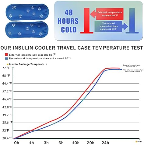 Insulin Cooler Torbica sa temperaturom Izolirani lijekovi za izolirani lijek Dijabetičar Organizator Torba sa 2 paketa leda Prijenosna