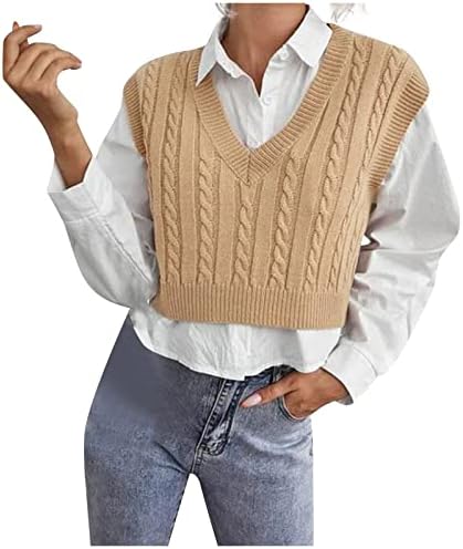 NOKMOPO PLUS Veličina Dukseri Ležerne prilike na košulju s V-izrezom Košulja u boji rukava bez rukava prsluk grafički džemper