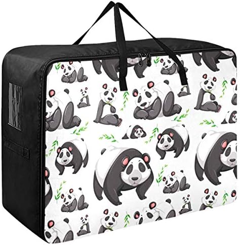 Emelivor torba za pohranu odjeće u zemljište za jorganu - veliki kapacitet Panda Bear Organizatori torba sa zatvaračima ukras pokrivač