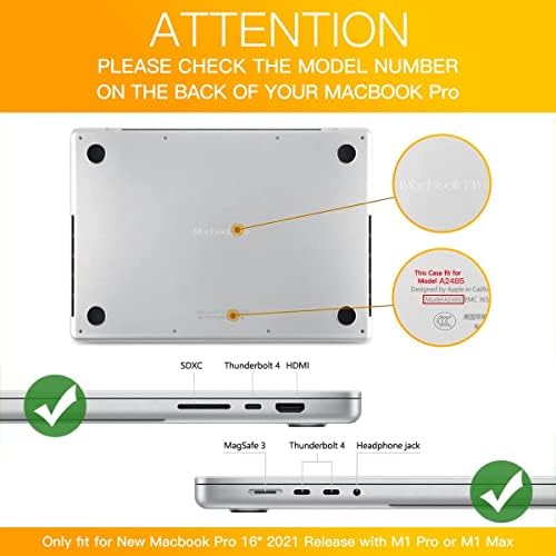 CaseBuy MacBook Pro 16 inčni za 2023 2022 2021 m2 M1 PRO / MAX A2780 A2485 Plastična tvrda kućišta i MacBook Pro 16 inčni poklopac