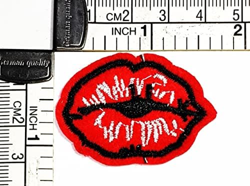 Kleenplus 2kom. Mini crvene usne zakrpe naljepnica Arts usne Love Kiss seksi Patch znak simbol kostim T-Shirt jakne farmerke šeširi