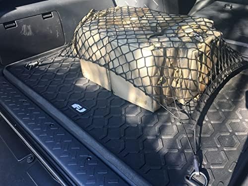 Car Trunk tlocrna mreža neto - napravljena i fit specifično vozilo za Toyota FJ Cruiser 2007-2014 - Organizator za pohranu elastičnih