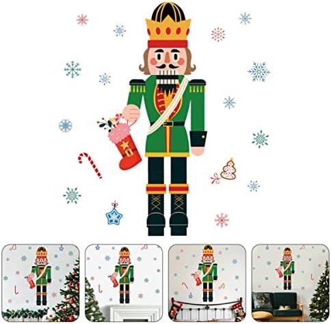 ABOOFAN 4sheets zalihe Božić uzorak staklo vanjske naljepnice Nutcrackers Home Party Nutcracker pahuljice za trijem Božić ukras za