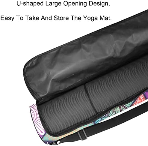 RATGDN Yoga Mat torba, Indijska Mandala Otoman Exercise Yoga Mat Carrier full-Zip Yoga Mat torba za nošenje sa podesivim remenom za