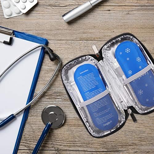 HealFy Prijenosni insulinski hladnjak Torba za putovanja Medicinski dijabetičar Organizator lijek izolirana hlađenje sa 2 paketa leda