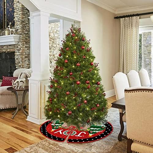 48 inča božićne suknje božićna radost crno bijela polka točkica rustikalni Xmas Tree suknje gnome na božićnim suknjama Xmas Tree za
