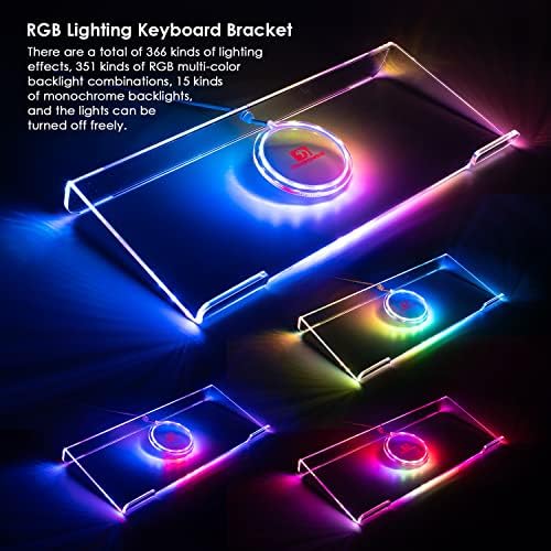 Bežični miš za tastaturu za igre i žičani prozirni akrilni RGB stalak za tastaturu sa duginim pozadinskim osvetljenjem 87Key ergonomski