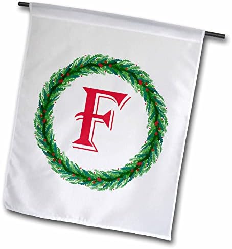 3drose božićni vijenac monogram f crveni početni, sm3dr - zastave