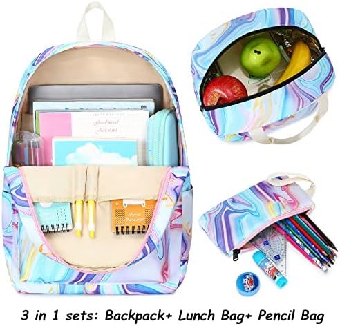 Bluboon školski ruksak Tinejdžeri djevojke dječaci djeca školske torbe torba za knjige sa kutijom za ručak olovka torbica