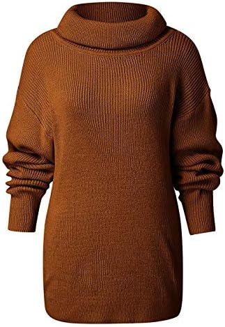 Džemper pleteno pletenje Ležerne prilike ženske džep modni O-izrez TOP PUTOVI DUGOG DUGOG DUGO