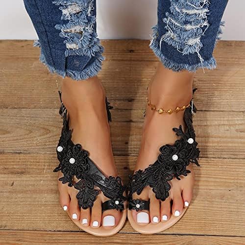 Roman sandale za gležnjače metalni papuče za kopče klizne čipke cvijeće Dekor cipele Slingback Beach Sandals Slanovi