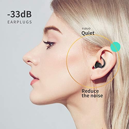 Fuduo EAR utikači za uklanjanje buke za spavanje 2 para super mekani silikonski čepovi za uši i spavanje maska ​​za spavanje, blokiranje svjetla i buke, putovanja, spavanje, joga, meditacija, crna