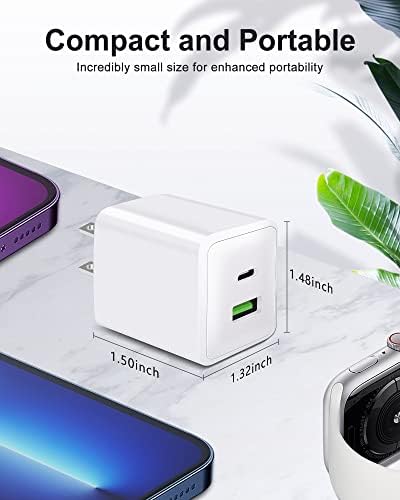 2 paket USB C zidni Punjač, PLSFLICK 20w Dual Port isporuke snage brzi tip C punjenje blok Adapter za iPhone 14 13 12 Pro Max Mini