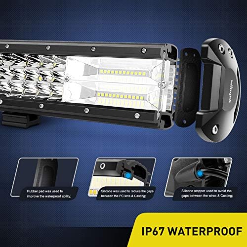 Nilight-18005c-a 26-inčna trostruka svjetla 297w 29700lm Flood Spot Combo Bar Driving Boat Super Bright Led Off Road kamioni, 2 godine