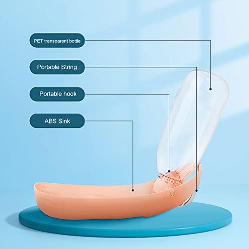 plplaaoo boca za vodu za pse,550ml prijenosni sklopivi dozator za vodu za štene,boca za vodu za kućne ljubimce sa hranilicom za piće,