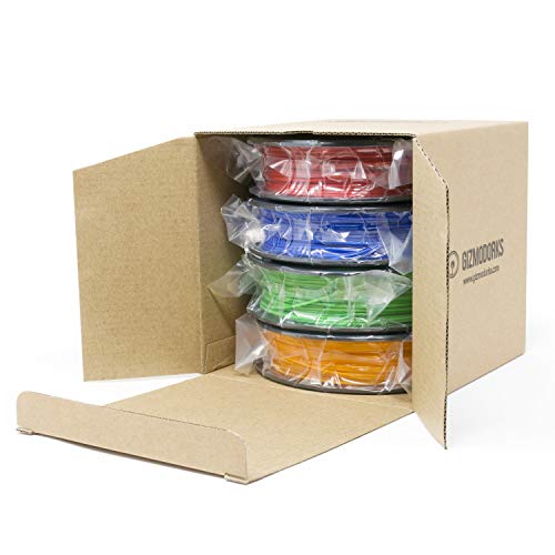 Gizmo Dorks ABS filament za 3D pisače 1,75mm 200g, 4 boje pakovanja - plava, zelena, narandžasta, crvena