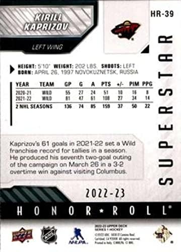 2022-23 Gornja palubna čast Roll HR-39 Kirill Kaprizov Minnesota Wild NHL hokejaška karta