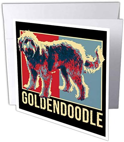 3drose Vintage i Retro stil Goldendoodle psa - čestitka, 6 x 6 inča