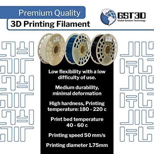 GST3D PLA 3D filament pisača, dimenzionalna tačnost +/- 0,03 mm, 1 kg kalem, 1,75 mm, ljubičasta