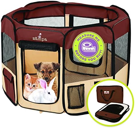 Zampa Puppy Playpen Extra Small 29x29 x17 Portable Pop Up Playpen za psa i mačku, sklopiva | unutrašnja/Vanjska olovka za mačiće &