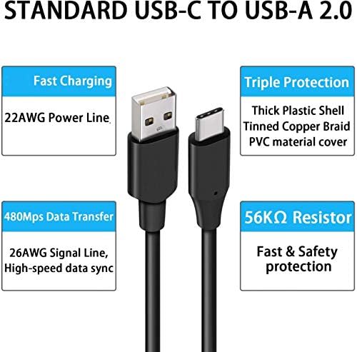 6ft USB-C kabl Tip - C punjač kabl za napajanje USB Long Fast kompatibilan sa LG Q70-Stylo 4-Stylo 4 Plus-Stylo 5-Stylo 6