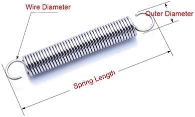 Industrijske građevinske mašine Napetost proljeće 304 Nehrđajući čelik ekstenzija opruga opružnica s kukom, promjer žice 0,3 mm x