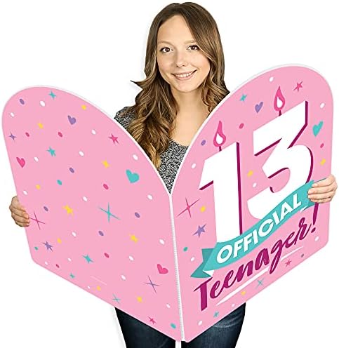 Velika tačka sreće djevojka 13. rođendan-sretan rođendan Giant čestitka - velika u obliku Jumborific kartica - 16,5 x 22 inča