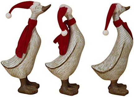 Transpac uvoz, Inc. Duck Crvena na bijeloj 12 x 7 smola kamena božićne figurice 3