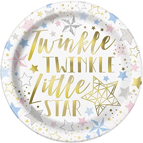 Twinkle Twinkle Little Star Deluxe Party Pack služi za 16 - ručak ploče, desert ploče, salvete, šalice & stolnjak